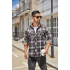 COOFANDY Mens Lightweight Flannel Long Sleeve Casual Work Plaid Shirts(Plaid-brown White Plaid)