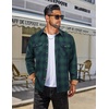 COOFANDY Mens Lightweight Flannel Long Sleeve Casual Work Plaid Shirts(Plaid-green)