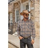COOFANDY Mens Lightweight Flannel Long Sleeve Casual Work Plaid Shirts(Plaid-khaki)