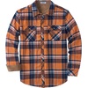 COOFANDY Mens Lightweight Flannel Long Sleeve Casual Work Plaid Shirts(Plaid-orange)