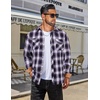 COOFANDY Mens Lightweight Flannel Long Sleeve Casual Work Plaid Shirts(Plaid-purple)