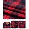 COOFANDY Mens Lightweight Flannel Long Sleeve Casual Work Plaid Shirts(Plaid-red)