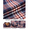 COOFANDY Mens Lightweight Flannel Long Sleeve Casual Work Plaid Shirts(Plaid-red Navy White)