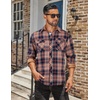 COOFANDY Mens Lightweight Flannel Long Sleeve Casual Work Plaid Shirts(Plaid-vibrant Orange)