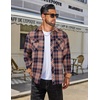 COOFANDY Mens Lightweight Flannel Long Sleeve Casual Work Plaid Shirts(Plaid-vibrant Orange)
