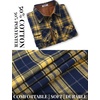 COOFANDY Mens Lightweight Flannel Long Sleeve Casual Work Plaid Shirts(Plaid-yellow Navy Plaid)