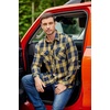COOFANDY Mens Lightweight Flannel Long Sleeve Casual Work Plaid Shirts(Plaid-yellow Navy Plaid)