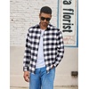 COOFANDY Mens Lightweight Flannel Shirt Long Sleeve Plaid Shirt with Pocket(Black)