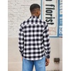 COOFANDY Mens Lightweight Flannel Shirt Long Sleeve Plaid Shirt with Pocket(Black)