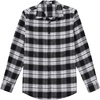 COOFANDY Mens Lightweight Flannel Shirt Long Sleeve Plaid Shirt with Pocket(Black White)