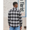COOFANDY Mens Lightweight Flannel Shirt Long Sleeve Plaid Shirt with Pocket(Black White)