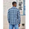 COOFANDY Mens Lightweight Flannel Shirt Long Sleeve Plaid Shirt with Pocket(Blue)