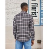 COOFANDY Mens Lightweight Flannel Shirt Long Sleeve Plaid Shirt with Pocket(Blue White)