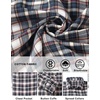 COOFANDY Mens Lightweight Flannel Shirt Long Sleeve Plaid Shirt with Pocket(Blue White)
