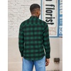COOFANDY Mens Lightweight Flannel Shirt Long Sleeve Plaid Shirt with Pocket(Dark Green)