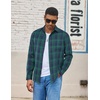 COOFANDY Mens Lightweight Flannel Shirt Long Sleeve Plaid Shirt with Pocket(Green)