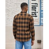 COOFANDY Mens Lightweight Flannel Shirt Long Sleeve Plaid Shirt with Pocket(Khaki)