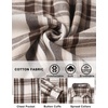 COOFANDY Mens Lightweight Flannel Shirt Long Sleeve Plaid Shirt with Pocket(Light Khaki)