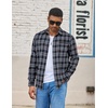 COOFANDY Mens Lightweight Flannel Shirt Long Sleeve Plaid Shirt with Pocket(Navy Blue)