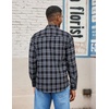 COOFANDY Mens Lightweight Flannel Shirt Long Sleeve Plaid Shirt with Pocket(Navy Blue)