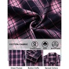 COOFANDY Mens Lightweight Flannel Shirt Long Sleeve Plaid Shirt with Pocket(Pink)