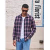 COOFANDY Mens Lightweight Flannel Shirt Long Sleeve Plaid Shirt with Pocket(Pink)
