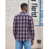 COOFANDY Mens Lightweight Flannel Shirt Long Sleeve Plaid Shirt with Pocket(Pink)