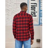 COOFANDY Mens Lightweight Flannel Shirt Long Sleeve Plaid Shirt with Pocket(Red)