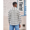 COOFANDY Mens Lightweight Flannel Shirt Long Sleeve Plaid Shirt with Pocket(White)