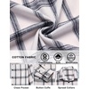 COOFANDY Mens Lightweight Flannel Shirt Long Sleeve Plaid Shirt with Pocket(White)