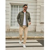 COOFANDY Men’s Long Sleeve Button Down Work Shirt with Flap Pockets(Army Green)