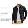 COOFANDY Men’s Long Sleeve Button Down Work Shirt with Flap Pockets(Black)