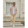 COOFANDY Men’s Long Sleeve Button Down Work Shirt with Flap Pockets(Champagne)