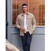 COOFANDY Men’s Long Sleeve Button Down Work Shirt with Flap Pockets(Champagne)