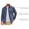 COOFANDY Men’s Long Sleeve Button Down Work Shirt with Flap Pockets(Grey Blue)