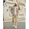COOFANDY Men’s Long Sleeve Button Down Work Shirt with Flap Pockets(Light Brown)