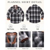 COOFANDY Men’s Long Sleeve Flannel Shirts Fashion Flannel Shirt Casual Button Down Shirt Jakcet with Pockets(Black)