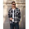 COOFANDY Men’s Long Sleeve Flannel Shirts Fashion Flannel Shirt Casual Button Down Shirt Jakcet with Pockets(Black)