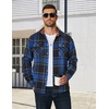 COOFANDY Men’s Long Sleeve Flannel Shirts Fashion Flannel Shirt Casual Button Down Shirt Jakcet with Pockets(Black Blue)