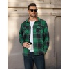 COOFANDY Men’s Long Sleeve Flannel Shirts Fashion Flannel Shirt Casual Button Down Shirt Jakcet with Pockets(Black Green)