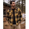 COOFANDY Men’s Long Sleeve Flannel Shirts Fashion Flannel Shirt Casual Button Down Shirt Jakcet with Pockets(Black Yellow)