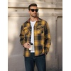 COOFANDY Men’s Long Sleeve Flannel Shirts Fashion Flannel Shirt Casual Button Down Shirt Jakcet with Pockets(Black Yellow)