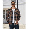 COOFANDY Men’s Long Sleeve Flannel Shirts Fashion Flannel Shirt Casual Button Down Shirt Jakcet with Pockets(Brown)