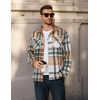 COOFANDY Men’s Long Sleeve Flannel Shirts Fashion Flannel Shirt Casual Button Down Shirt Jakcet with Pockets(Green)