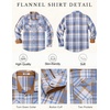 COOFANDY Men’s Long Sleeve Flannel Shirts Fashion Flannel Shirt Casual Button Down Shirt Jakcet with Pockets(Light Blue)