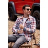 COOFANDY Men’s Long Sleeve Flannel Shirts Fashion Flannel Shirt Casual Button Down Shirt Jakcet with Pockets(Red Blue)