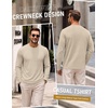 COOFANDY Men’s Long Sleeve Tee Shirts Knit Crew Neck Shirts Casual Pullover(A-light Khaki)