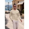COOFANDY Men’s Long Sleeve Tee Shirts Knit Crew Neck Shirts Casual Pullover(Khaki)