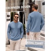 COOFANDY Men’s Long Sleeve Tee Shirts Knit Crew Neck Shirts Casual Pullover(Light Blue)