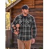 COOFANDY Mens Plaid Flannel Shirts Long Sleeve Western Pearl Snap Shirts Fall Button Down Shirt for Men(Black Grey)